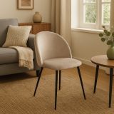 Sedia Stinson, Poltrona rivestita in velluto, Sedia da pranzo imbottita, Seduta per riunioni, 51x54h82 cm, Grigio chiaro