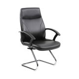 Sedia ufficio imbottita in ecopelle nero - Triangolo