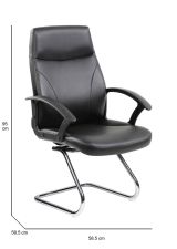 Sedia ufficio imbottita in ecopelle nero - Triangolo