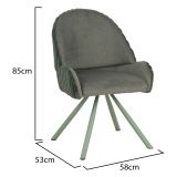 Sedia Verde Grigio 2 Sedie Imbottito, Materiale Struttura in Tessuto - Kinna