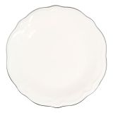 Servizio Piatti Bianco Argento set da 24 Colore Struttura Argento, Adatto per Lavastoviglie - Noremo