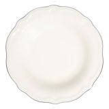 Servizio Piatti Bianco Argento set da 24 Colore Struttura Argento, Adatto per Lavastoviglie - Noremo