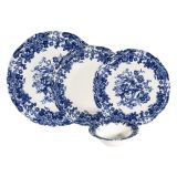 Servizio Piatti Bianco blu set da 24 Colore Struttura blu, Adatto per Lavastoviglie - Nosida