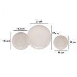 Servizio Piatti Bianco Crema set da 18 Sfumatura Colore Struttura Crema, Adatto per Lavastoviglie - Notatale