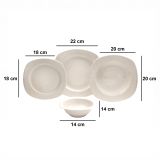 Servizio Piatti Bianco Crema set da 24 Sfumatura Colore Struttura Crema, Adatto per Lavastoviglie - Notomi