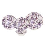 Servizio Piatti Bianco Crema Viola Lilla set da 24 Colore Struttura Viola, Sfumatura Colore Struttura Crema - Nirifati