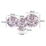 Servizio Piatti Bianco Crema Viola Lilla set da 24 Colore Struttura Viola, Sfumatura Colore Struttura Crema - Nirifati