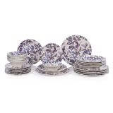 Servizio Piatti Bianco Crema Viola Lilla set da 24 Colore Struttura Viola, Sfumatura Colore Struttura Crema - Nirifati