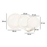 Servizio Piatti Bianco oro set da 24 Colore Struttura oro, Adatto per Lavastoviglie - Noraro
