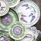 Servizio Piatti Bianco Viola Colore Struttura Viola Adatto per Lavastoviglie, - Nilebava