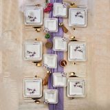 Servizio Piatti Bianco Viola set da 24 Colore Struttura Viola, Adatto per Lavastoviglie - Pakara