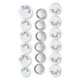Servizio Piatti Bianco Viola set da 24 Colore Struttura Viola, Adatto per Lavastoviglie - Pakaro