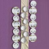 Servizio Piatti Bianco Viola set da 24 Colore Struttura Viola, Adatto per Lavastoviglie - Pakaro