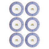 Servizio Piatti blu set da 6 Adatto per Lavastoviglie, - Nihaso