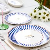 Servizio Piatti blu set da 6 Adatto per Lavastoviglie, - Nihaso