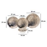 Servizio Piatti Marrone Beige set da 24 Colore Struttura Beige, Adatto per Lavastoviglie - Nirono