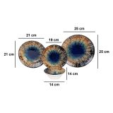 Servizio Piatti Multicolore set da 24 Adatto per Lavastoviglie, Adatto per Microonde - Nitema
