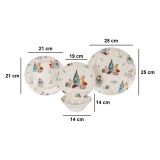 Servizio Piatti Multicolore set da 24 Adatto per Lavastoviglie, Adatto per Microonde - Niteneto