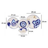 Servizio Piatti Multicolore set da 24 Adatto per Lavastoviglie, Adatto per Microonde - Noba