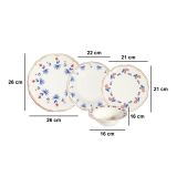 Servizio Piatti Multicolore set da 24 Adatto per Lavastoviglie, Adatto per Microonde - Nonino