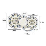 Servizio Piatti Multicolore set da 24 Adatto per Lavastoviglie, Adatto per Microonde - Nopafa
