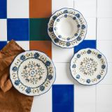 Servizio Piatti Multicolore set da 24 Adatto per Lavastoviglie, Adatto per Microonde - Nopafa