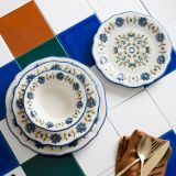 Servizio Piatti Multicolore set da 24 Adatto per Lavastoviglie, Adatto per Microonde - Nopafa