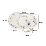 Servizio Piatti Multicolore set da 24 Adatto per Lavastoviglie, Adatto per Microonde - Nosapaba