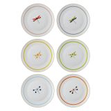 Servizio Piatti Multicolore set da 6 Adatto per Lavastoviglie, - Nilemora