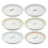 Servizio Piatti Multicolore set da 6 Adatto per Lavastoviglie, - Nilemora