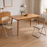 Set 2 sedie pieghevoli imbottite beige struttura in metallo - Antenore