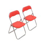 Set 2 sedie pieghevoli imbottite rosse struttura in metallo - Antenore