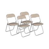 Set 4 sedie pieghevoli imbottite beige struttura in metallo - Antenore