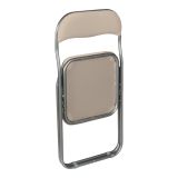 Set 4 sedie pieghevoli imbottite beige struttura in metallo - Antenore