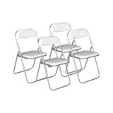Set 4 sedie pieghevoli imbottite bianche struttura in metallo - Antenore
