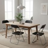 Set 4 sedie pieghevoli imbottite nere struttura in metallo - Antenore