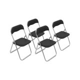 Set 4 sedie pieghevoli imbottite nere struttura in metallo - Antenore