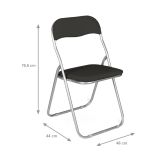 Set 4 sedie pieghevoli imbottite nere struttura in metallo - Antenore