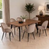 Set 6 Sedie da Cucina Imbottite in Velluto Grigio Tortora Struttura Metallo Ergonomiche 51x54x82h cm per Sala da Pranzo e Ufficio – Achito
