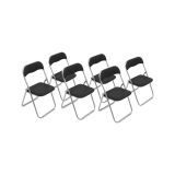 Set 6 sedie pieghevoli imbottite nere struttura in metallo - Antenore