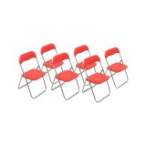 Set 6 sedie pieghevoli imbottite rosse struttura in metallo - Antenore