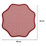 Set 6 Tovagliette-Sottopiatti in Ecopelle Tim, Rosso e Rosa 40x40 cm, Micro pied de poule, Lavabili e Antiscivolo, Indoor-Outdoor, Made in Italy