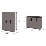 Set Armadi da Esterno Grigio Nero 4 Ripiani Apertura Battente, Resistente ai Raggi uv Impermeabile Made in Italy - Orvinio