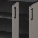 Set Armadi da Esterno Grigio Nero 4 Ripiani Apertura Battente, Resistente ai Raggi uv Impermeabile Made in Italy - Orvinio