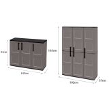 Set Armadi da Esterno Nero Grigio 4 Ripiani Apertura Battente, Resistente ai Raggi uv Impermeabile Made in Italy - Orvinio