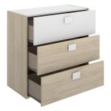 Set Camera da Letto Bianco Marrone Rovere Appendiabiti 6 Cassetti, 6 Ripiani - Redwood