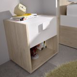 Set Camera da Letto Bianco Marrone Rovere Appendiabiti 6 Cassetti, 6 Ripiani - Redwood