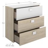 Set Camera da Letto Bianco Marrone Rovere Appendiabiti 6 Cassetti, 6 Ripiani - Redwood