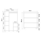 Set Camera da Letto Marrone Quercia Marrone 5 Ripiani 3 Cassetti, 3 Ante - Epiro