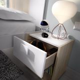 Set Camera da Letto Marrone Rovere Bianco 4 Cassetti 2 Ripiani, Ante - Oakhurst